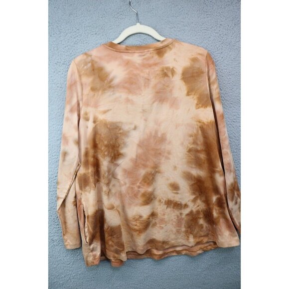 LOGO Lounge Tie Dye Long Sleeve Tunic Top-Size Medium-Boho-Pockets - Picture 9 of 10